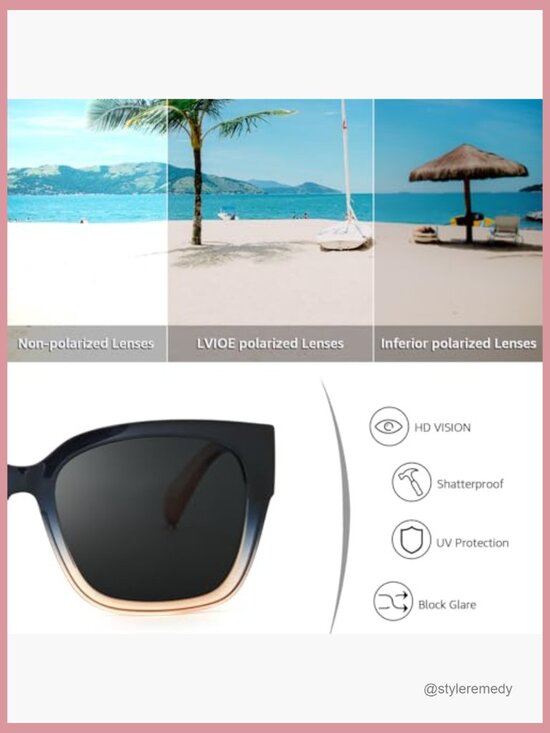 Polarized Fit Over Sunglasses Square Oversized UV Protection main image 5